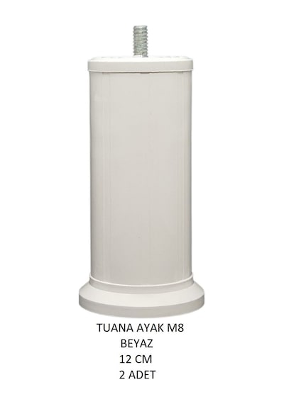 Tuana Ayak 12 cm M8 Cıvatalı Beyaz (2 Adet)