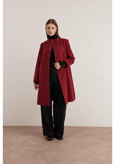 Aker 8579112 Bisiklet Yaka Kaban Bordo Bordo