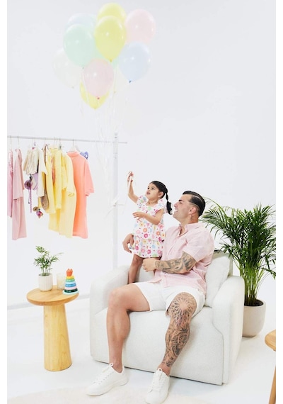 Defacto Çiçekli Kısa Kollu Poplin Elbise Kız Bebek H6741a526hswt34 Beyaz-wt34