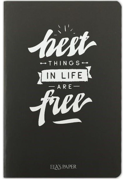 Blackboard Best Things In Life Are Free Düz Ince Kapak Defter