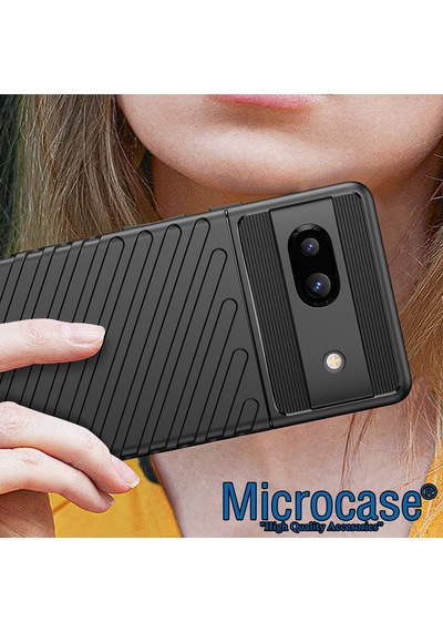 Google Pixel 7a Thunder Serisi Silikon Kılıf - Siyah Al3421