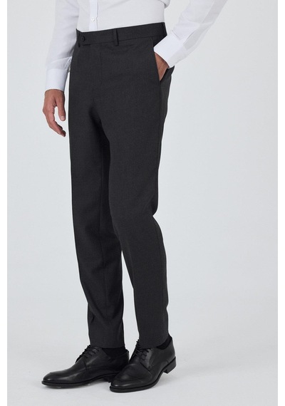 İmza Koyu Antrasit Yan Cep Açık Paça Slim Fit Esnek Classic Pantolon 1003250906 Koyu Antrasit