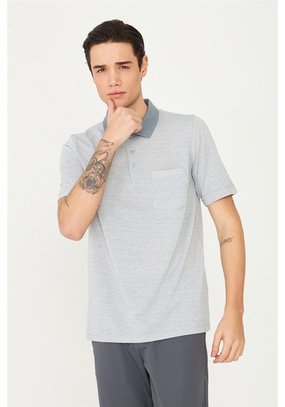 Antrasit Polo Yaka T-shirt Füme