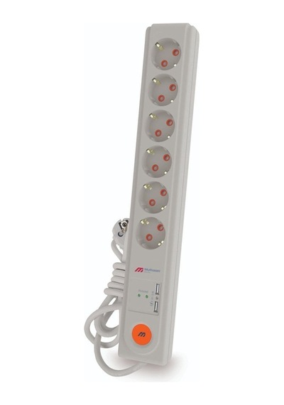 Mutlusan Ri-tech 6'lı 1.5mt Şok Korumalı Usb Ve Anahtarlı Grup Priz