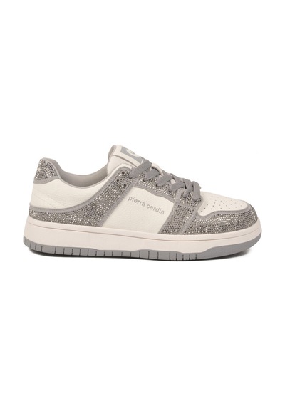 Pierre Cardin Beyaz Füme Bağcıklı Taş İşlemeli Hafif Kadın Sneaker Pcı-11505 G Beyaz