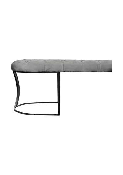 Viego Siyah Bench Puf Açık Gri