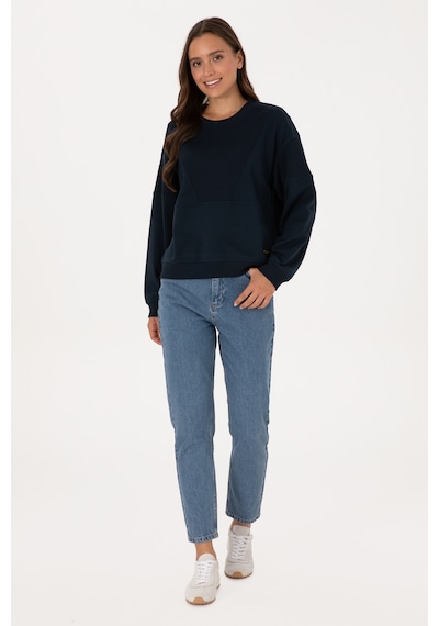 U.S. Polo Assn. Kadın Lacivert Pamuklu Bisiklet Yaka Sweatshirt 50314170-VR033