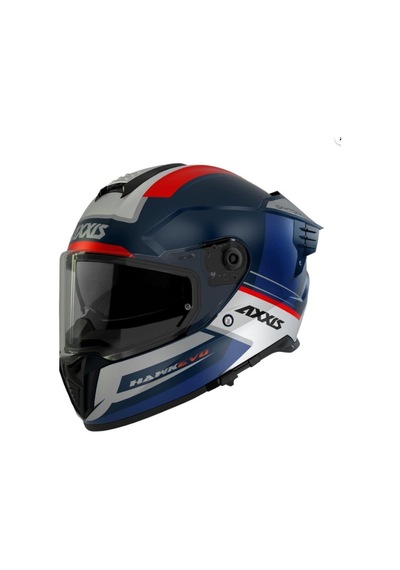 Axxis Hawk Evo Daytona C7 Mat Full Face Güneş Vizörlü Motosiklet Kaskı Beyaz Mavi
