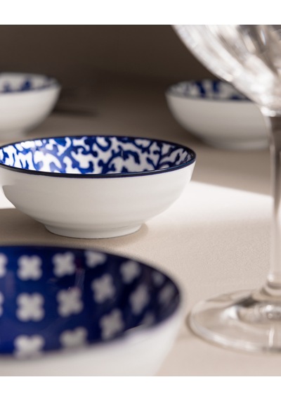 Reve Bleu Seren Kase Seti - Mavi/beyaz - 12 Cm 8684427358672 Çok Renkli