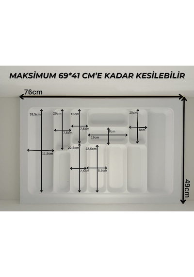 75x49 Cm. Beyaz Kaşıklık Ve Kepçelik 2'li Set 69x41 Cm'e Kadar Kesilebilir - 75x49byz-set Beyaz