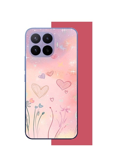 Mi 17t Pro Uyumlu Renkli Kalp Baskılı Silikon Kılıf