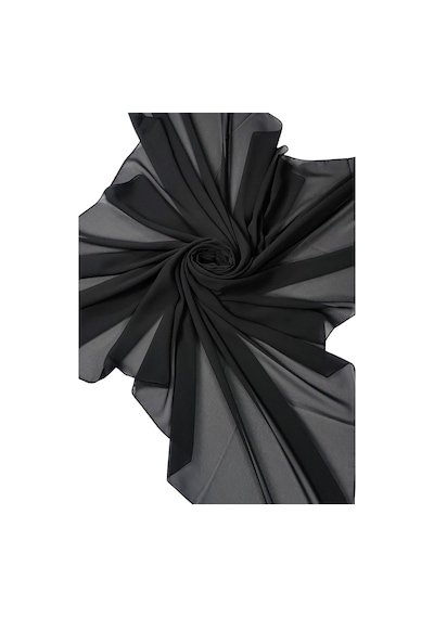 Mim Eşarp Enba Büyük Boy Şifon Düz Renk Eşarp 140x140 Cm Siyah