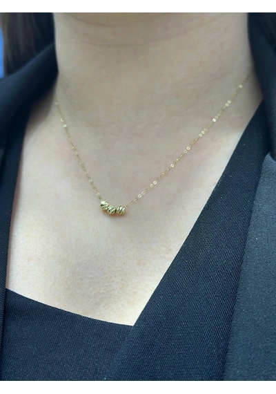 14 Ayar Altın 3'lü Dorikalı Mini Hediyelik Kolye 948 Gold