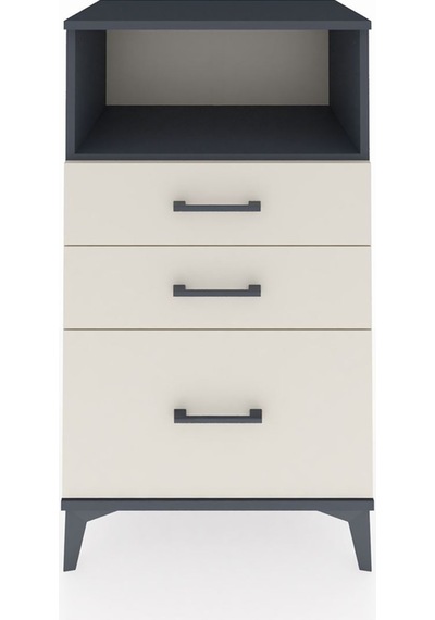 Hyperion Komodin Tek Raflı 3 Çekmeceli 60x44x106 Antrasit-aytaşı Antrasit