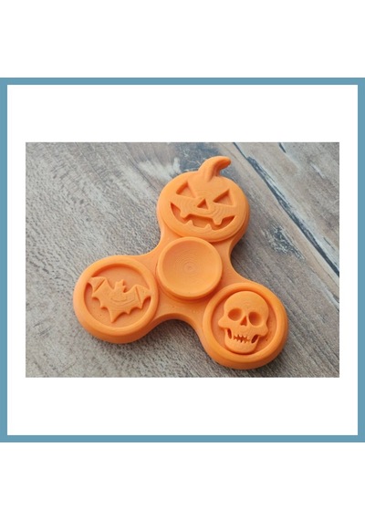 Bezos 3d Baskı Balkabağı Yarasa Ve Kurukafa Figürlü Fidget Spinner Turuncu Mbt06