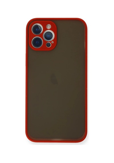 Apple Apple Uyumlu iPhone 12 Pro Max Kılıf Montreal Silikon Kapak - Kırmızı 0.2M-Çok Renkli
