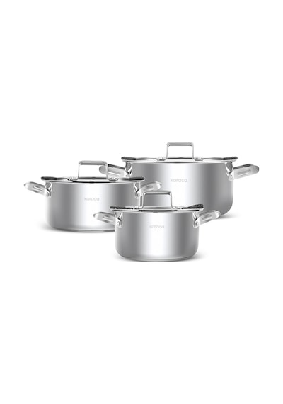 Karaca Montreal İndüksiyon Tabanlı 6 Parça Çelik Midi Set Gümüş
