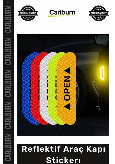 Özel Üretim Gece Görünürlüğü Sağlayan Güvenlik Uyarı Yazılı Su Geçirmez Reflektif Araç Kapı Stickerı