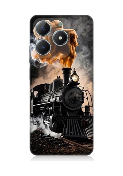 Realme C61 Uyumlu Kara Tren  Desenli Silikon Kılıf
