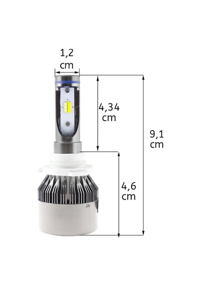 Space Led Far Ampulü Çift Renk Sarı/Beyaz H4-36W-4800Lm-12V /  Laa