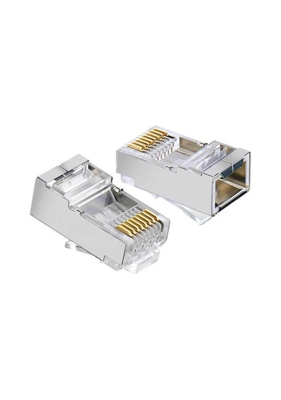100 Adet - Cat5 Cat6 Metal Konnektör Jack 8p8c Rj45 Ağ Bağlantı Konnektörü