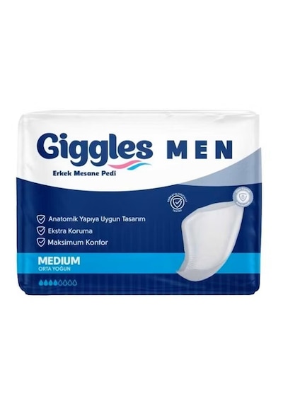 Giggles Erkek Mesane Pedi Medium Bladder Pad 1x20 Paket 20 Adet M