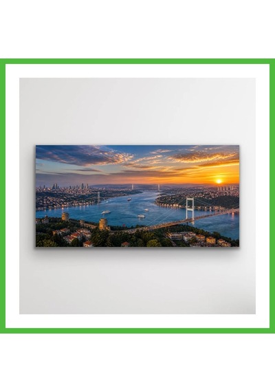 Vaveni 3 Boğaz Manzaralı İstanbul Kanvas Tablo 60x120 Cm Arz Çok Renkli