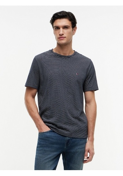 Tommy Hilfiger Ess Seasonal Reg Fıt Strıpe Tee Erkek Mavi T-shirt - Mw0mw40923