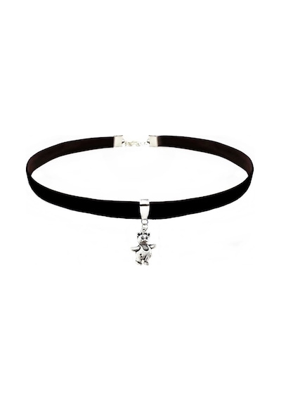 Siyah Renk Kadife Ayıcık Choker Kolye Kahverengi