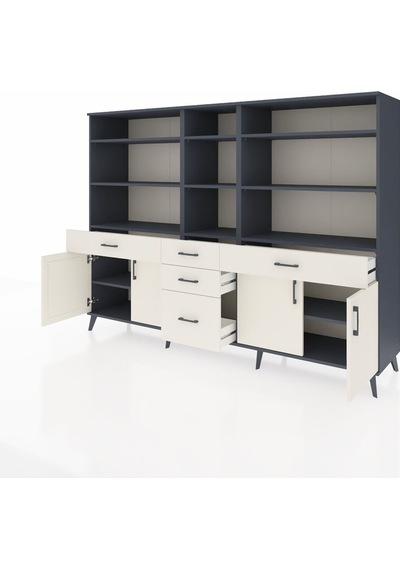 Hyperion Dolap 11 Raflı 5 Çekmeceli 4 Kapaklı 220x44x163 Antrasit Antrasit-aytaşı Hyperion Dolap 11 Raflı 5 Çekmeceli 4 Kapaklı 220x44x163 Antrasit Antrasit-aytaşı