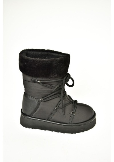 Fox Shoes T476383004 Siyah Kumaş Kar Botu Siyah-Kumaş Siyah