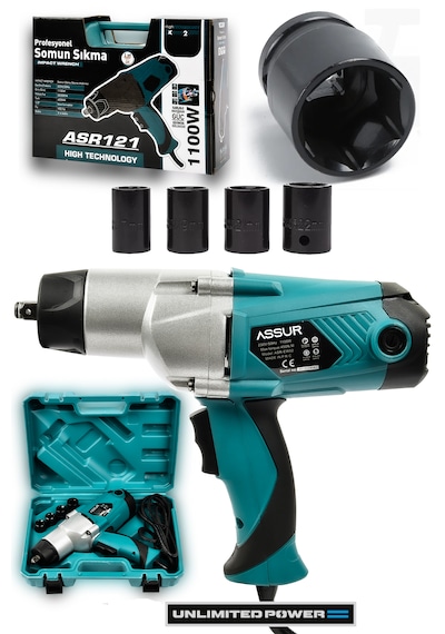 Assur ASR121 1100 W Elektrikli Somun Sıkma Sökme 450 NM Mavi