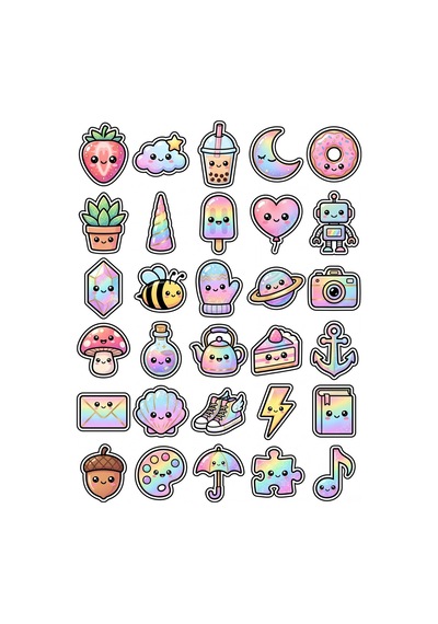 Karma Koleksiyon Pop Sticker Seti 150 Adet - 5'li Mega Paket - Laptop Defter Ajanda Etiketi Çok Renkli