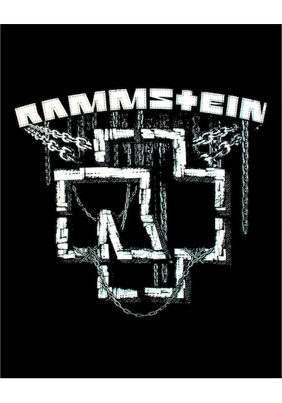 Zepplin Giyim Rammstein Chain Logo Büyük Sırt Patch Yama Siyah