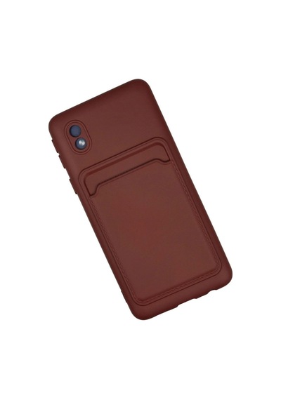 Samsung Samsung Uyumlu Galaxy A01 Core Kılıf Kelvin Kartvizitli Silikon - Bordo
