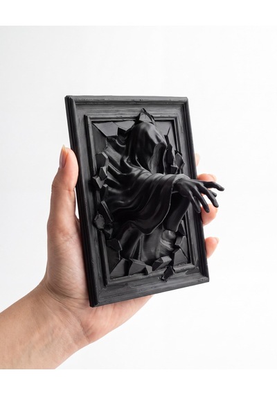 Çerçeveden Çıkan Hayalet Duvar Heykeli 3d Gotik Cadılar Bayramı Rölyef Tablo Siyah 25 Cm Salon Gamer Oda Dekoru İlginç Hediye 25cm