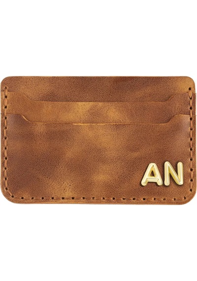 Twingold İsme Özel Yatay Kartlık - %100 Rainbow Deri - A011001 - Camel Camel