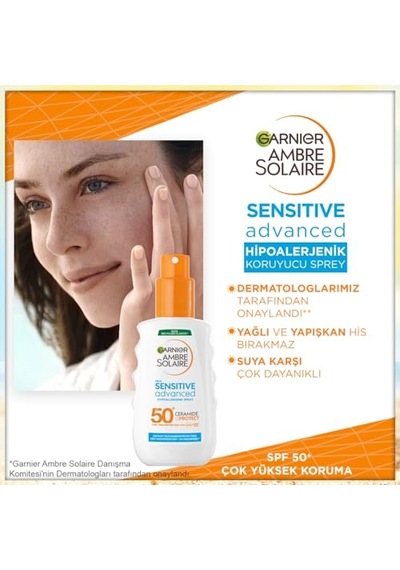 Garnier Ambre Solaire Sensitive Advanced Güneş Koruyucu Sprey Gkf50+ 150ml
