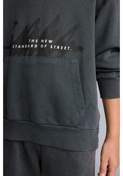 Defacto Oversıze Kapüşonlu Kanguru Cepli Gri Sweatshirt Erkek Çocuk I0679a826augr265 Gri-gr265