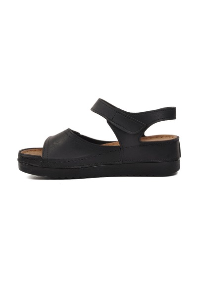 Siyah Kadın Düz Sandalet 07-109rr Z Siyah