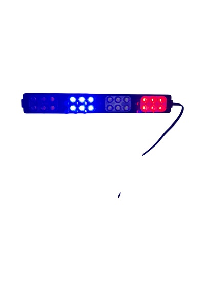 Polis Çakar Ip65 2835smd Kırmızı Mavi Sarı Beyaz Flaş Strobe Işıklar Aydınlatma Oto Araba Motor 200lm Led Dc 12v 24w 24 Göz Led 4 Renk 203x26mm