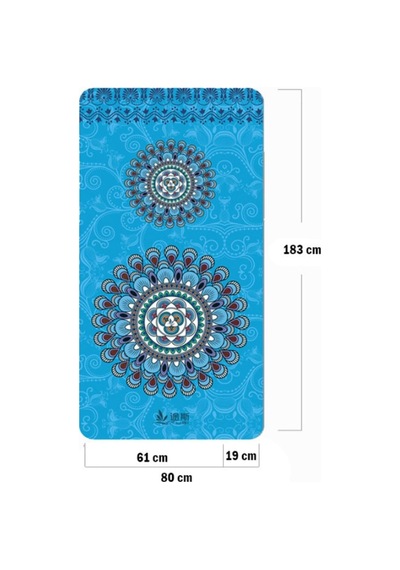 Yoga Matı Ve Pilates Minderi 6mm Mandala Desenli Mavi Diğer