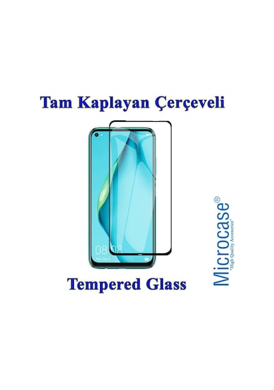 Microcase Huawei P40 Lite Tam Kaplayan Çerçeveli Tempered Cam Syh