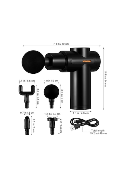 4 Masaj Başlıklı Masaj Tabancası 6 Seviyeli 3800rpm Titreşimli Type-c Şarjlı Taşınabilir Profesyonel