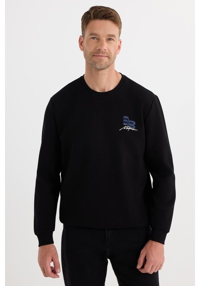 Tudors Unisex Relax Fit Pamuklu Yumuşak Dokulu Bisiklet Yaka İçi Polarlı Baskılı Siyah Sweatshirt-37313 Siyah Tudors Unisex Relax Fit Pamuklu Yumuşak Dokulu Bisiklet Yaka İçi Polarlı Baskılı Siyah Sweatshirt-37313 Siyah