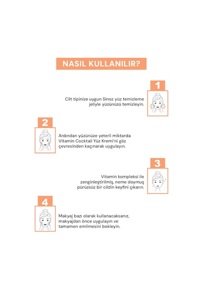 Sinoz Vitamin Kokteyl Nemlendirici Besleyici Onarıcı Yüz Kremi ve Makyaj Bazı 50 ML