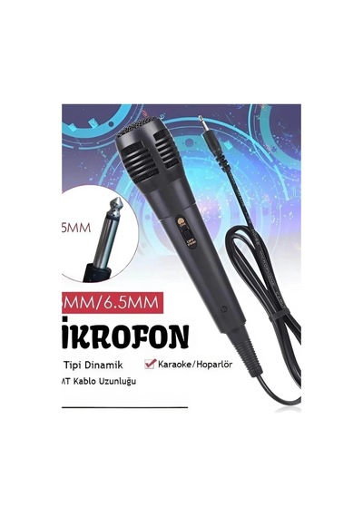 Bay 6.5 Mm Jack Kablolu Karaoke Mikrofonu Tekli Paket Standart Model Ses Sistemi Icin Bx-313571 Najmaddin