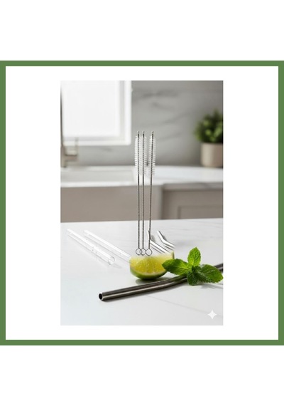 Bezos 3 Lü Paslanmaz Çelik Pipet Temizleme Fırçası Seti Hb006