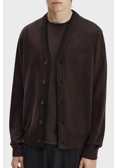 Fred Perry Yün Ve Pamuklu Regular Fit Düğmeli Hırka Erkek Hırka K3300 33c Kahve