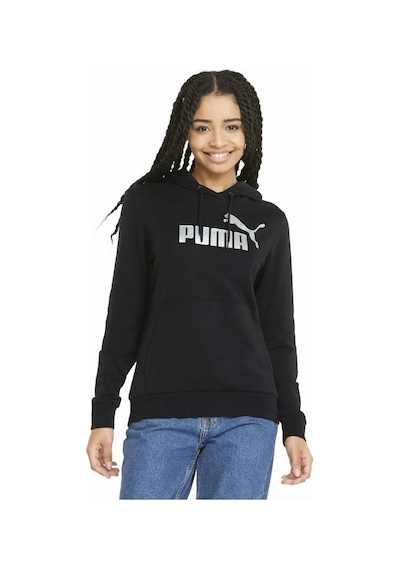 Puma Ess+ Metallic Logo Hoodie Kadın Sweatshirt - 849096-4770 Siyah